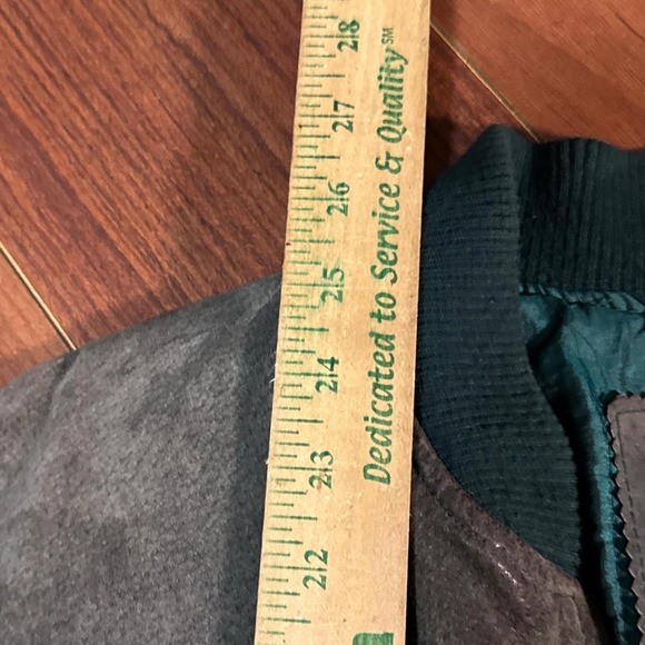 Vintage Green Leather Suede Full Zip Up Jacket Size Mens Medium - Picture 2 of 7